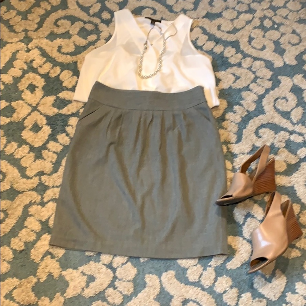 Light Gray Studio M Work Skirt - 4